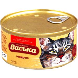 Консервы для кошек Васька с профилактикой МКБ говядина 0,325 г.